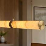 Linea Modern Linear Alabaster Pendant Light by Dalmivik, product or room detail view