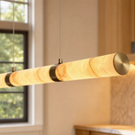 Linea Modern Linear Alabaster Pendant Light by Dalmivik, product or room detail view
