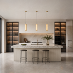 Mabel Brass Alabaster Pendant Light by Dalmivik, product or room detail view