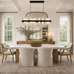 Hollis Alabaster Tile Linear Chandelier 46.8"L by Dalmivik, product or room detail view