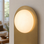 Orbita Linear Modern Sphere Wall Sconce by Dalmivik, complete fixture view