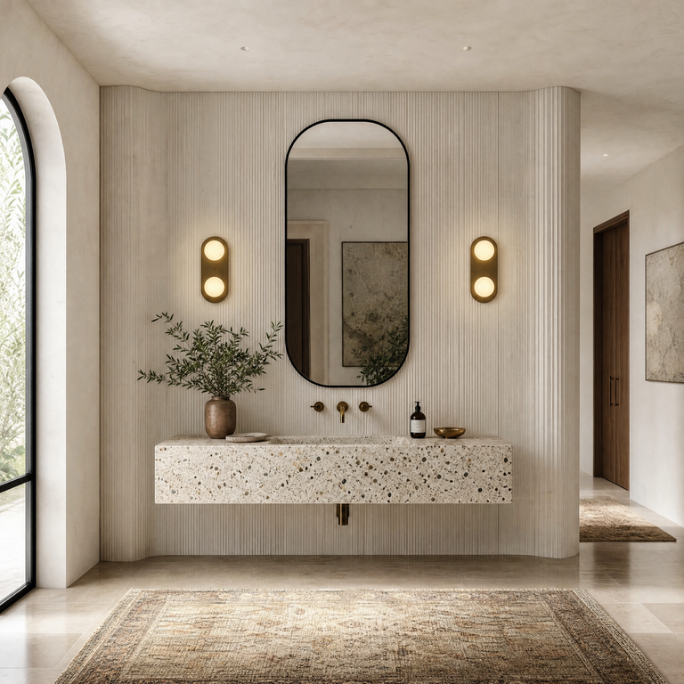 Orbita Linear Modern Sphere Wall Sconce by Dalmivik, product or room detail view