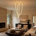 Orbita Modern Alabaster Pearl Chain Chandelier by Dalmivik, product or room detail view