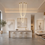 Orbita Modern Alabaster Pearl Chain Chandelier by Dalmivik, product or room detail view