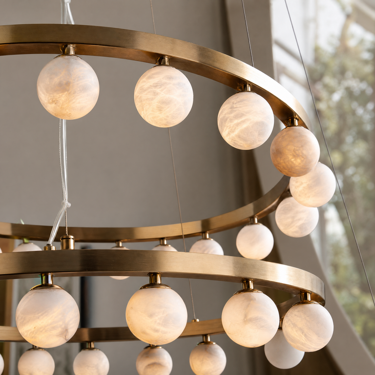Orbita Modern Round Ring Chandelier by Dalmivik, product or room detail view