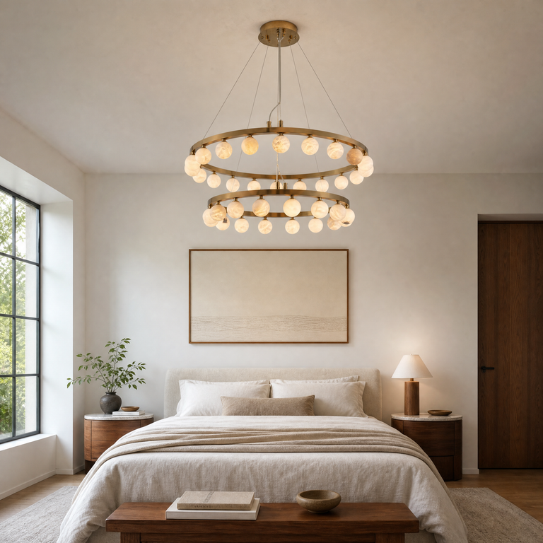Orbita Modern Round Ring Chandelier by Dalmivik, product or room detail view