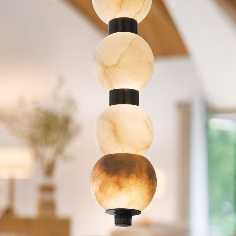 Orbita Modern Veritical Island Pendant Light by Dalmivik, product or room detail view