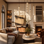 Orbita Modern Veritical Island Pendant Light by Dalmivik, product or room detail view