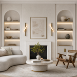 Orbita Verticatl Modern Sphere Wall Sconce by Dalmivik, product or room detail view