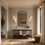 Orbita Verticatl Modern Sphere Wall Sconce by Dalmivik, product or room detail view