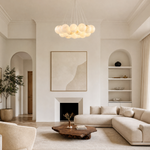 Orla Cluster Alabaster Ball Pendant Light by Dalmivik, product or room detail view