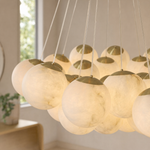 Orla Cluster Alabaster Ball Pendant Light by Dalmivik, product or room detail view