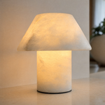 Pearl Modern Alabaster Table Lamp Mushroom by Dalmivik, product or room detail view