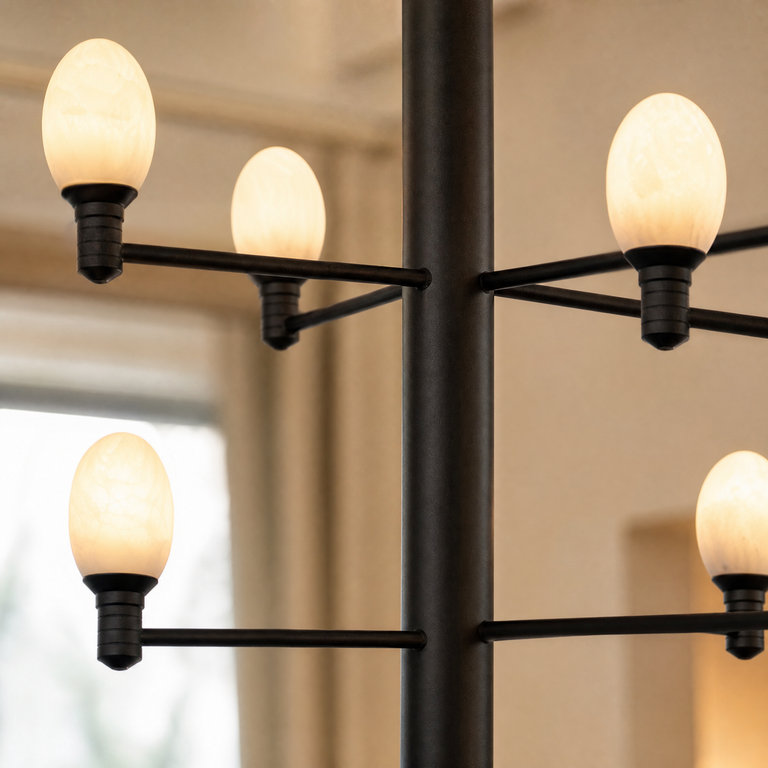 Ramo Alabaster Large Black Chandelier by Dalmivik, product or room detail view