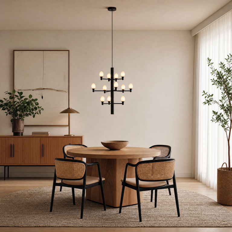 Ramo Alabaster Large Black Chandelier by Dalmivik, product or room detail view