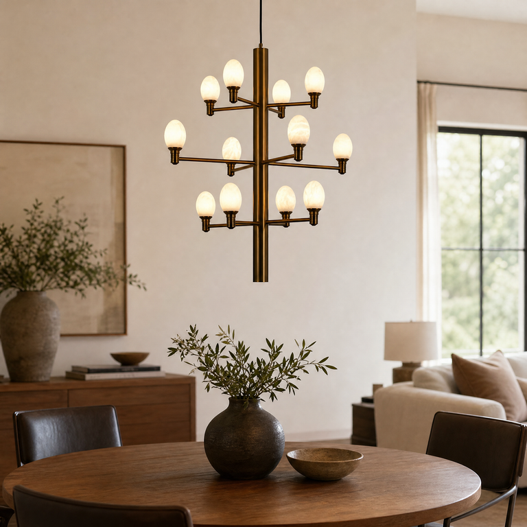 Ramo Brass Living Room Chandelier by Dalmivik, product or room detail view
