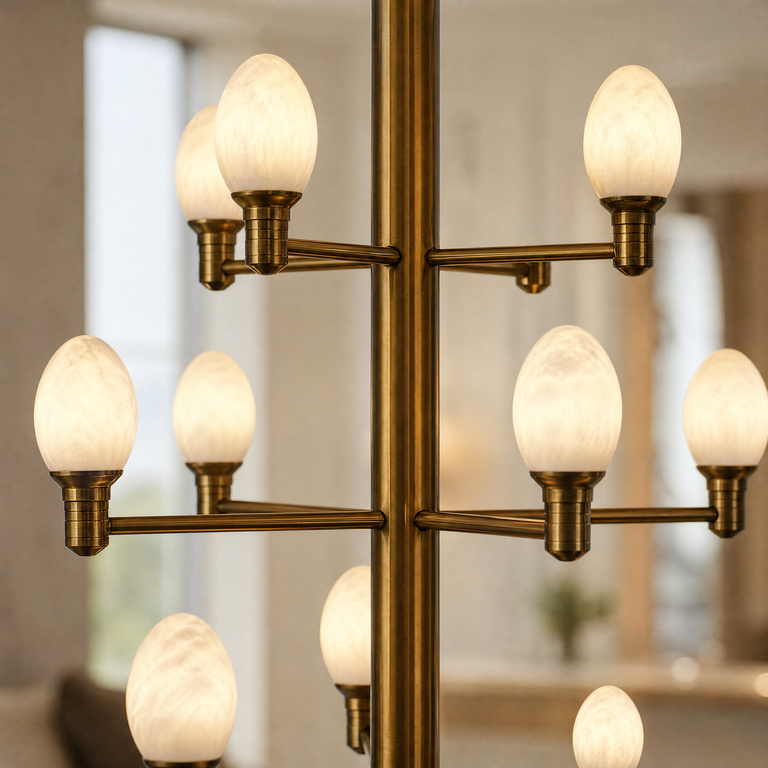 Ramo Brass Living Room Chandelier by Dalmivik, product or room detail view