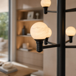 Ramo Globe Black Alabaster Chandelier by Dalmivik, product or room detail view