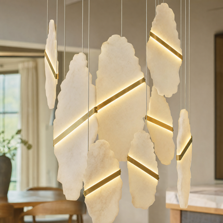 Relieva Sculpted Modern Chandelier Lighting by Dalmivik, product or room detail view