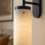 Rod Pendant Tall Drop Alabaster Black Wall Sconce by Dalmivik, product or room detail view