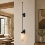 Rod Pendant Tall Drop Alabaster Black Wall Sconce by Dalmivik, product or room detail view
