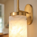 Rod Pendant Tall Drop Alabaster Brass Wall Sconce by Dalmivik, product or room detail view