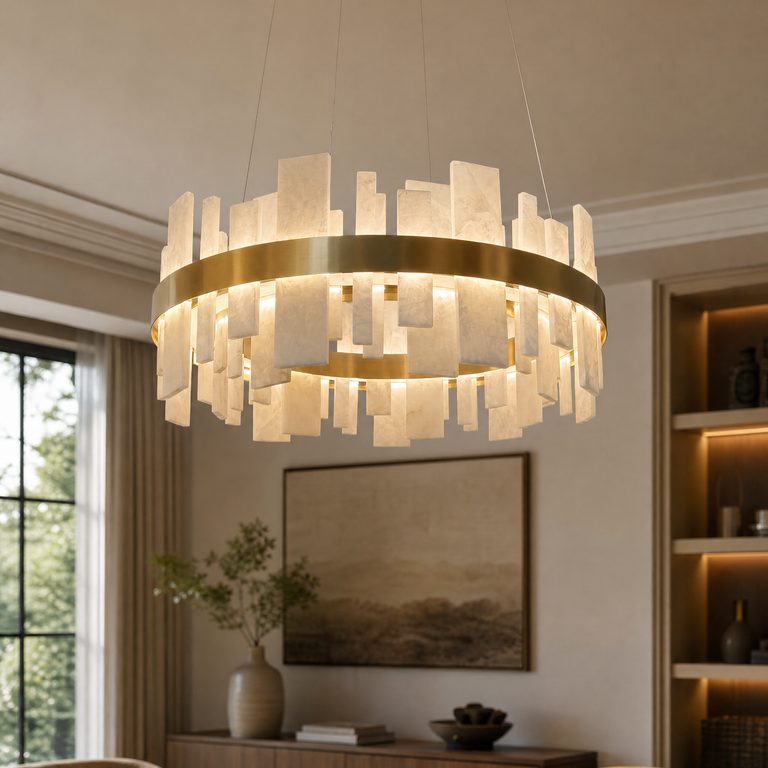 Round Block Chandelier by Dalmivik, product or room detail view