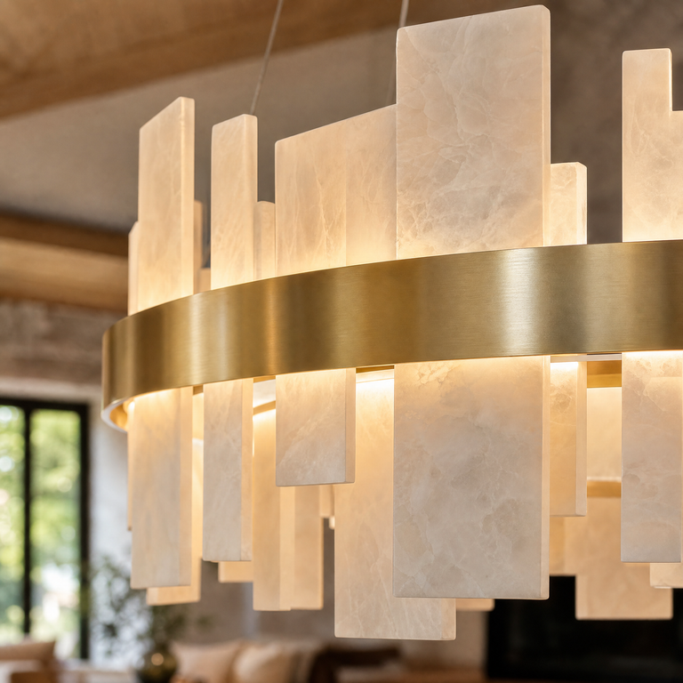 Round Block Chandelier by Dalmivik, product or room detail view
