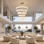 Spiral Alabaster Chandelier – Gold & White 4‑6 Layer Luxury Ceiling Light by Dalmivik, product or room detail view