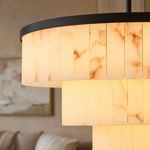 Hollis Three-Tier Alabaster Black Chandelier 34.3"D by Dalmivik, product or room detail view