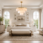Hollis Three-Tier Alabaster Brass Chandelier 34.3"D by Dalmivik, product or room detail view