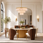 Hollis Three-Tier Alabaster Brass Chandelier 34.3"D by Dalmivik, product or room detail view