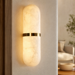 Verity Modern Alabaster Wall Sconce Lighting by Dalmivik, product or room detail view