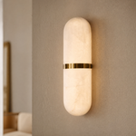 Verity Modern Alabaster Wall Sconce Lighting by Dalmivik, product or room detail view