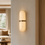 Verity Modern Alabaster Wall Sconce Lighting by Dalmivik, product or room detail view