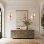 Veya Modern Alabaster Sculptural Wall Sconce by Dalmivik, product or room detail view