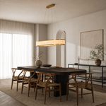 Vivian Alabaster Modern Oval Chandelier by Dalmivik, product or room detail view