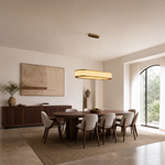 Vivian Alabaster Modern Oval Chandelier by Dalmivik, product or room detail view