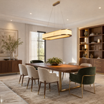 Vivian Alabaster Modern Oval Chandelier by Dalmivik, product or room detail view