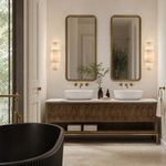 Vivian Alabaster Modern Tiered Wall Sconce by Dalmivik, product or room detail view