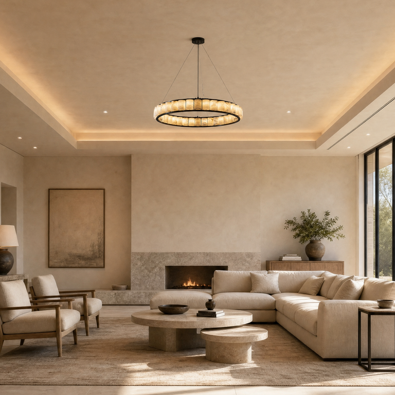 Votelle Modern Alabaster Ring Chandelier by Dalmivik, product or room detail view