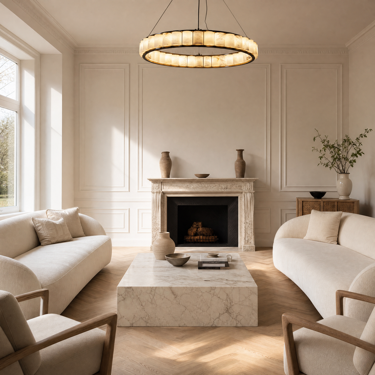 Votelle Modern Alabaster Ring Chandelier by Dalmivik, product or room detail view