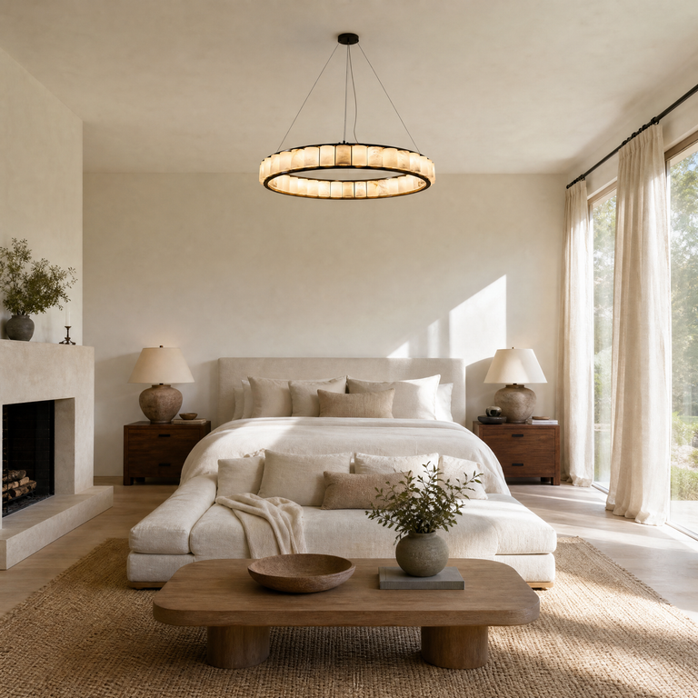 Votelle Modern Alabaster Ring Chandelier by Dalmivik, product or room detail view
