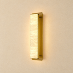 Celine Minimalist Alabaster Wall Sconce by Dalmivik, complete fixture view