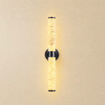 Anello Alabaster Black Wall Sconce 24" H by Dalmivik, complete fixture view