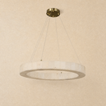 Alabaster Square Large Ring Chandelier 770 - Copper by Dalmivik, complete fixture view