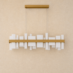 Hollis Alabaster Linear Dining Chandelier 46.8"L by Dalmivik, complete fixture view