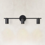 Adjustable Triple Cylinder Picture Light in Matte Black - complete fixture