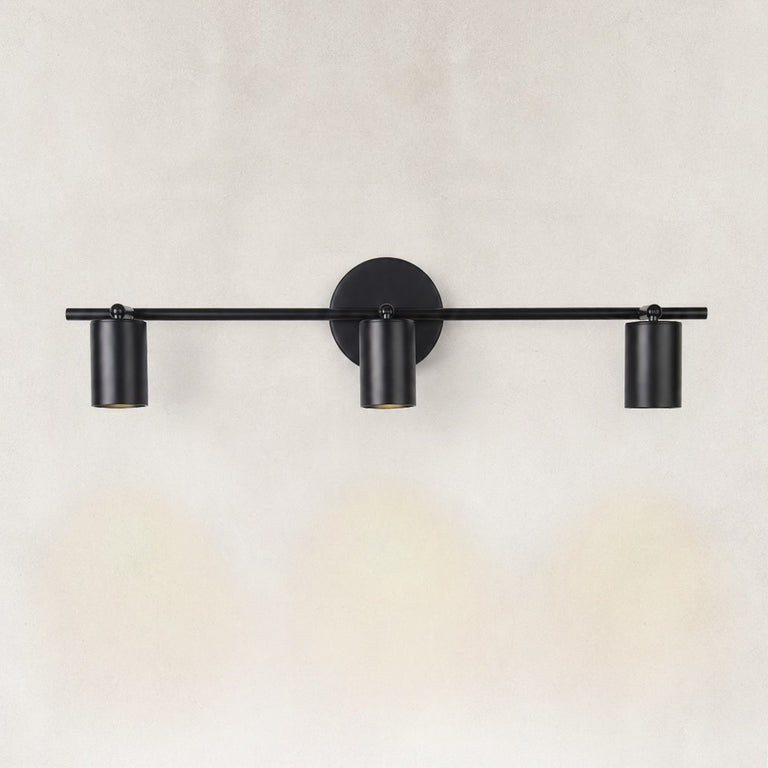 Adjustable Triple Cylinder Picture Light in Matte Black - complete fixture