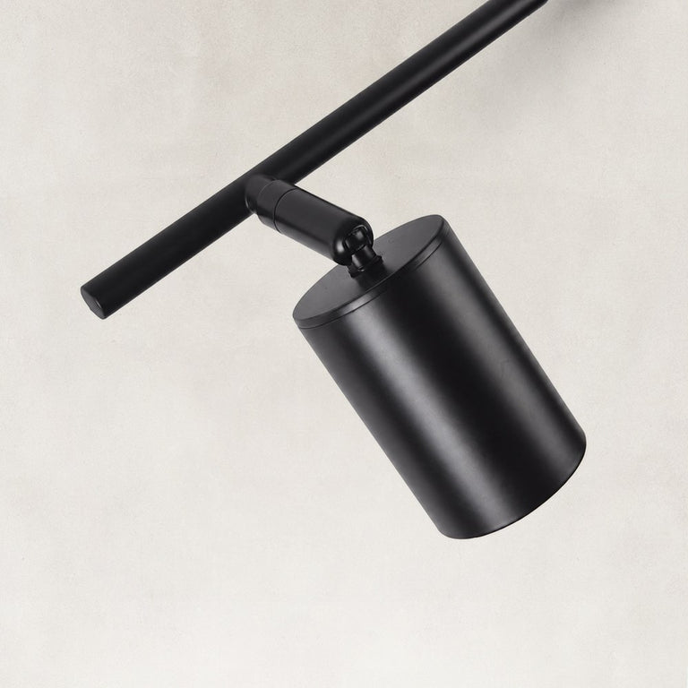 Adjustable Triple Cylinder Picture Light in Matte Black - material detail